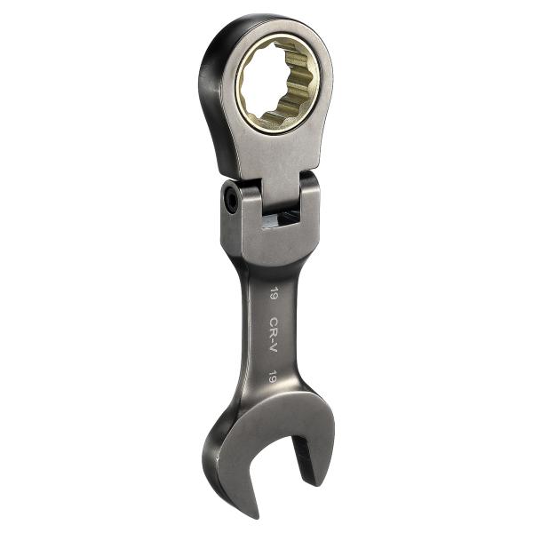 uxcell フレックスヘッドスタビーラチェットコンビネーションレンチ19mmメトリック72ティース...