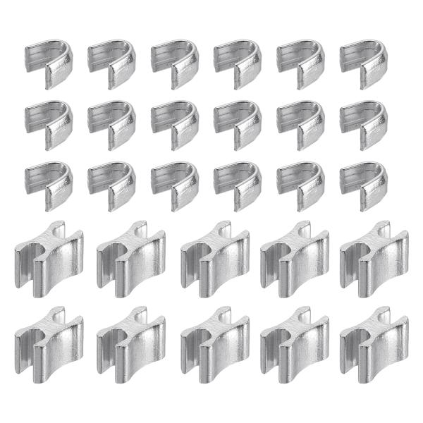 uxcell 30セット ジッパースライダーリテーナー #10 トップストッパー＆ボトムストップクロ...