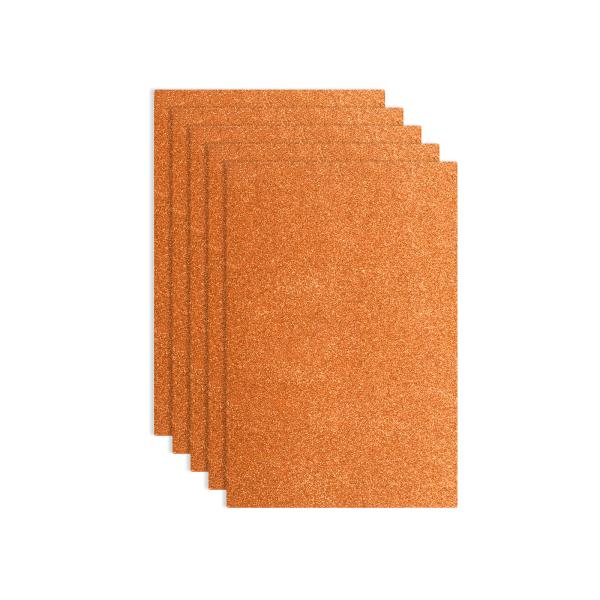 uxcell 5パック オレンジグリッターフォームシート 8x12" スパークルEVAフォームシート...