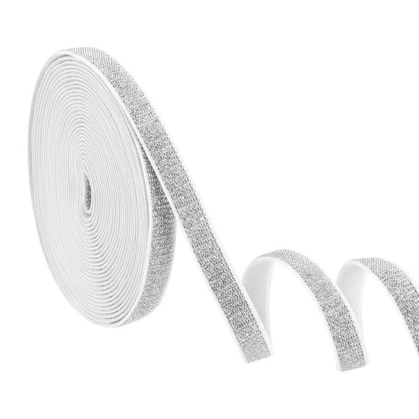 uxcell グリッター付きソーイング用エラスティックバンド 0.4"x5ヤード エラスティックスト...