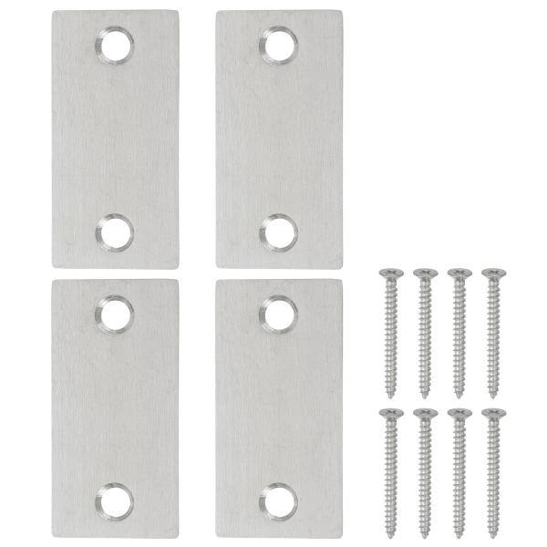 PATIKIL 1.12" x 2.24" デッドボルトストライクプレート 4セット スクリュー付き...