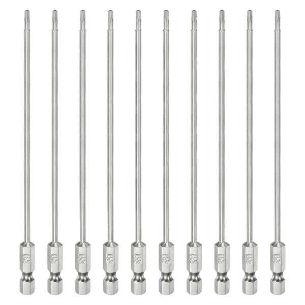uxcell 10個T8セキュリティトルクスビット1/4"ヘックスシャンク6"ロングS2鋼磁気防盗ス...