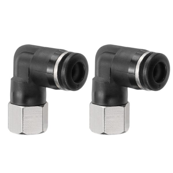 uxcell 2個PLF6-N01空気チューブ継手6mmチューブOD x 1/8" N PT 90度...