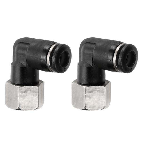 uxcell 2個PLF6-N02空気チューブ継手6mmチューブOD x 1/4" N PT 90度...