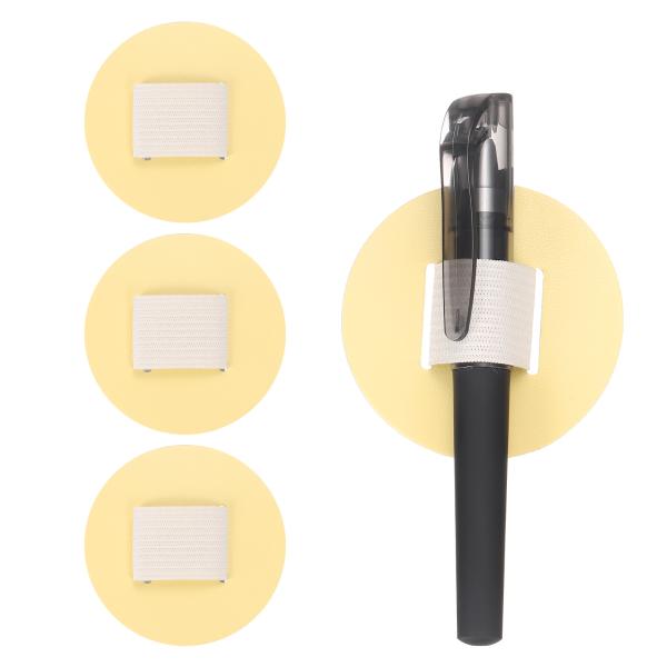 uxcell ノート用 4個 丸いペンループホルダー セルフアドヘーシブペンホルダーPUレザーペンシ...