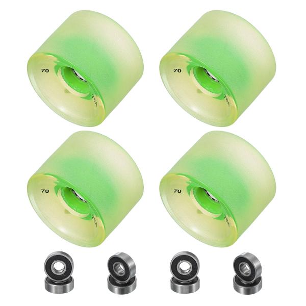 PATIKIL 70mm スケートボードホイール 1 セット 78A 硬度 ストリートホイール PU...