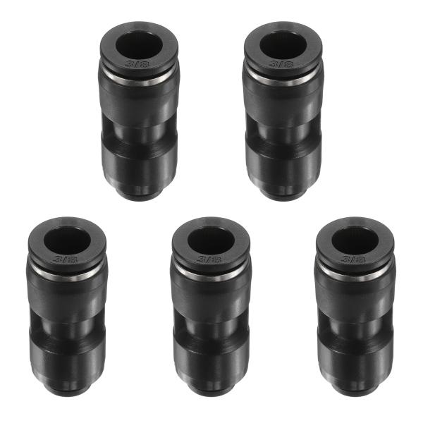uxcell 5個 プッシュ・トゥ・コネクト・フィッティング3/8" OD x 1/4" OD スト...