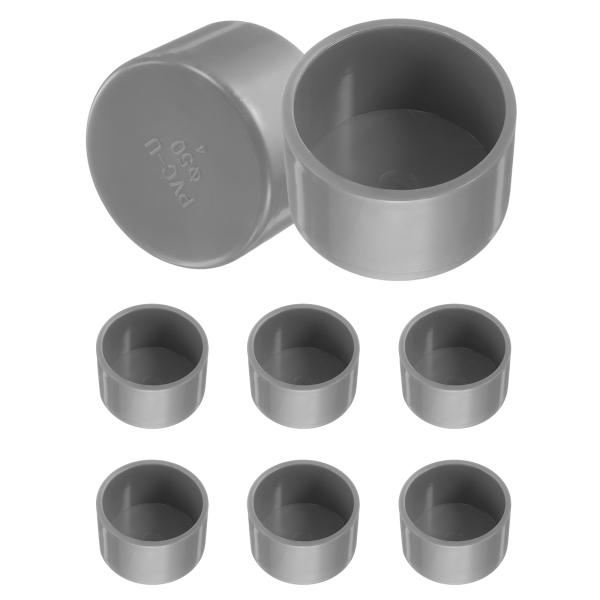uxcell 8個 PVCパイプエンドキャップフィッティング 50mm ID家具グレードパイプエンド...