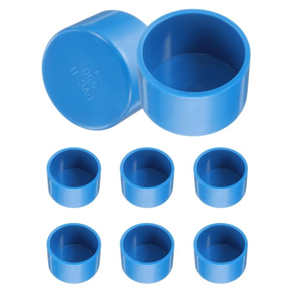 uxcell 8個 PVCパイプエンドキャップフィッティング 50mm ID家具グレードパイプエンド...
