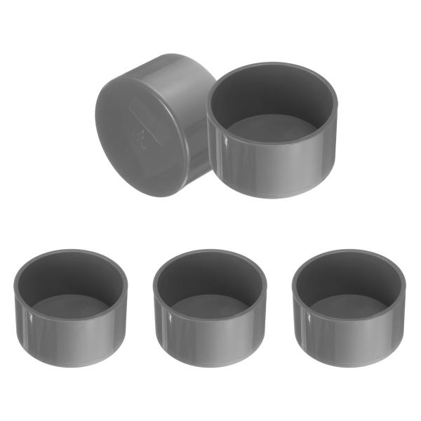 uxcell 5個 PVCパイプエンドキャップフィッティング 90mm ID家具グレードパイプエンド...