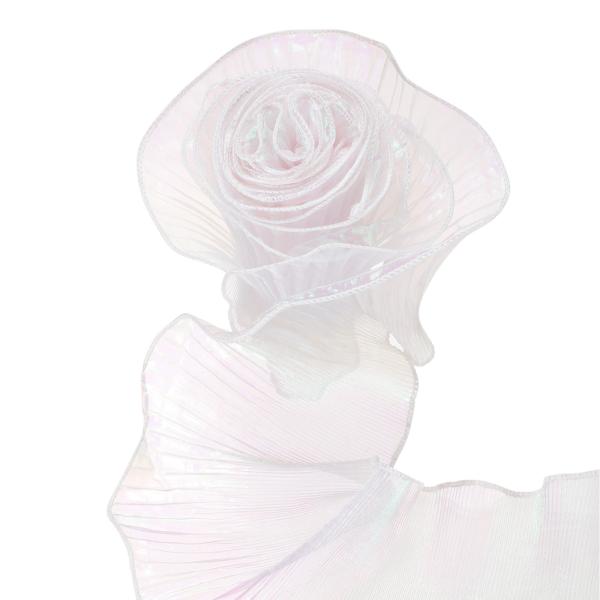 uxcell 5.5"×5.5ヤードラッフルプリーツオーガンザトリムピカピカプリーツレーストリムリボ...