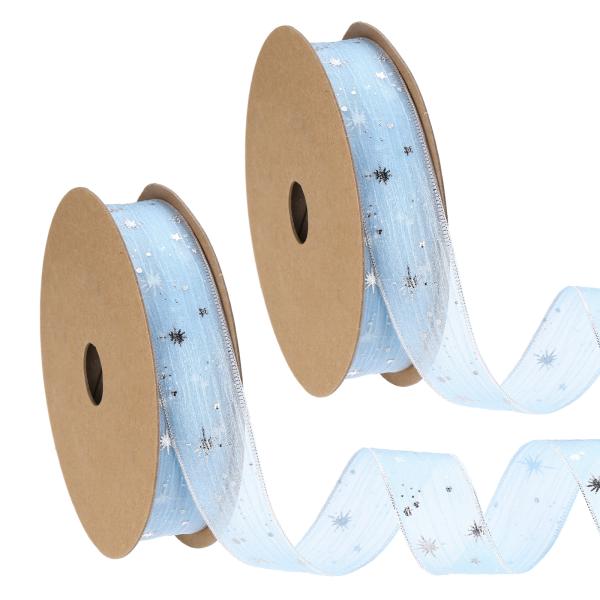PATIKIL オーがんザスターリボンワイヤード 2ロール1インチ幅20ヤードクリスマスツリープリン...