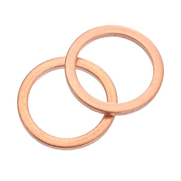 uxcell 平ワッシャー M14 平座金 銅リング 外径20mm 厚さ1mm 薄型 フラットスペー...