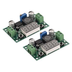 uxcell DC-DCバックコンバーター電圧レギュレーター調整可能バックモジュールLM 2596 LEDディスプレイ電圧計4-40Vから1.25-3