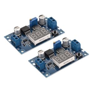 uxcell DC-DCバックコンバーター電圧レギュレーター調整可能なバックモジュールLM 2596 LEDディスプレイ電圧計4-40Vから1.25-