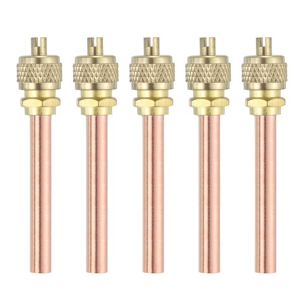 uxcell 5個 アクセスサービスバルブ 1/4" OD x 2.68" 長さ 真鍮銅製冷媒充填ア...