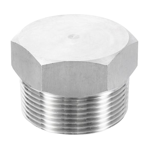 uxcell 304ステンレス鋼パイププラグフィッティング1-1/2" PTメススレッドアウターヘッ...