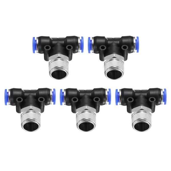 uxcell 5個セットエアライン継手8mmチューブ外径x N PT 3/8スレッドPT4-U空気圧...