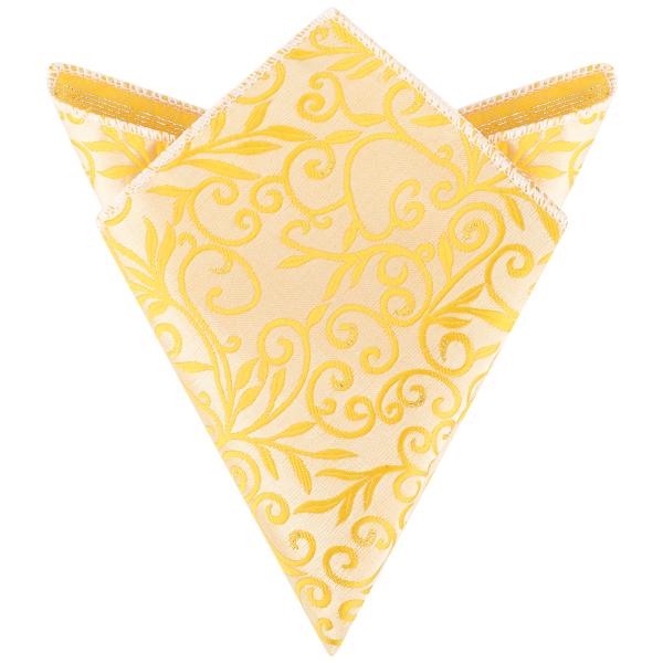 Elerevyo メンズ用花柄ポケットチーフ リーフツイスト柄ハンカチ トリム付き ウェディングパー...