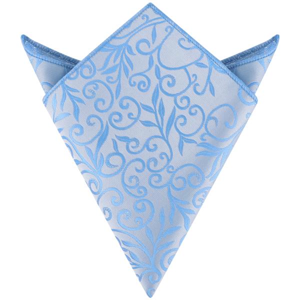 Elerevyo メンズ用花柄ポケットチーフ リーフツイスト柄ハンカチ トリム付き ウェディングパー...