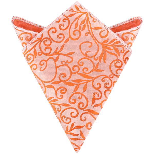 Elerevyo メンズ用花柄ポケットチーフ リーフツイスト柄ハンカチ トリム付き ウェディングパー...