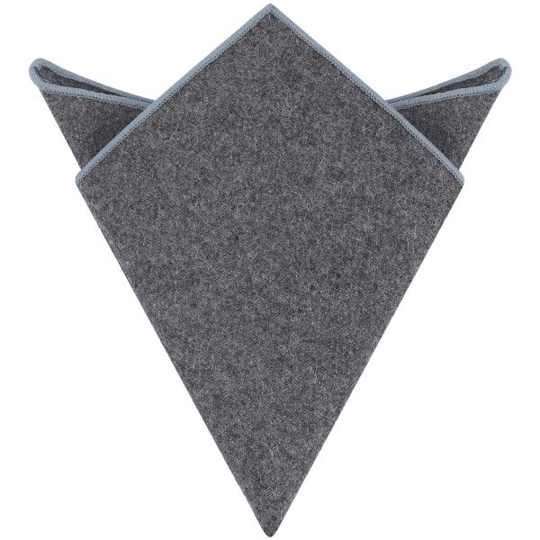 Elerevyo メンズハンカチ ツイード ソフト 無地 ポケットチーフ 刺繍入り グレー One ...