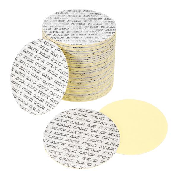 PATIKIL 80mm/3.15" フォーム蓋ライナー 60個 接着剤ラウンドPS圧力感知シール ...