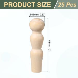 uxcell 25パック 木製ペグ 2 人形 ...の詳細画像2