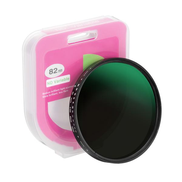 PATIKIL 82mm NDフィルター、可変NDレンズND2-ND400調整可能な中性密度フィルタ...