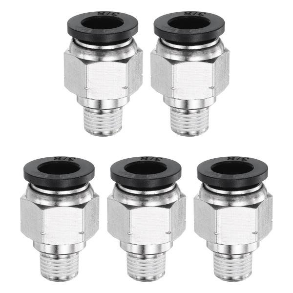 uxcell 5個のプッシュ・トゥ・コネクト・フィッティング 3/8" チューブ OD x 1/8"...