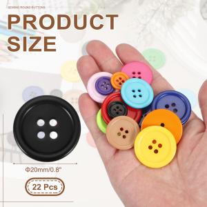 uxcell 22個 黒樹脂ボタン 3/4(2...の詳細画像2