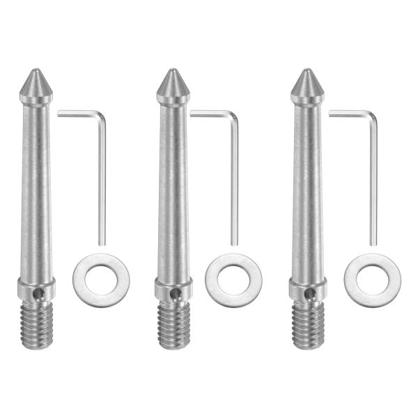 PATIKIL 3/8インチスレッド三脚スパいク 3個ステンレススチールカメラ三脚グラウンドスパいク...