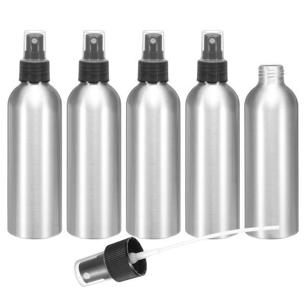 uxcell 5個 アルミ製微細霧スプレーボトル200ml/6.7ozメタル小型液体アルコール再充填...