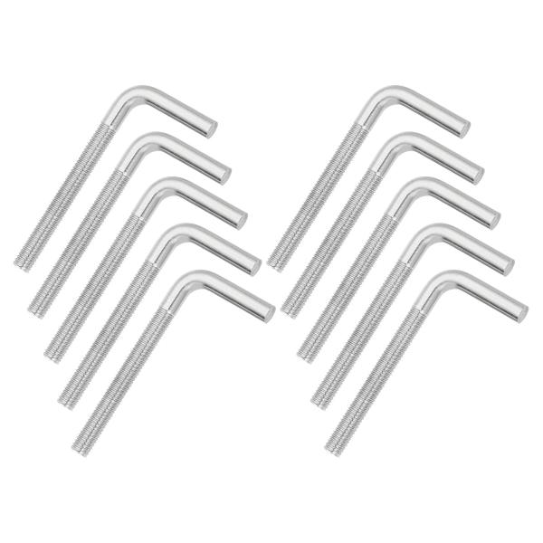 uxcell 10個 L字型 直角アンカーボルト M8 x 80mm 304ステンレス鋼 L型ファン...