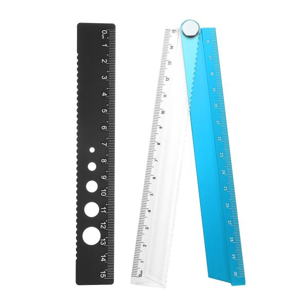 uxcell 折りたたみ式および直線定規キット 30/15cm メトリックアルミ合金製分度器 折りた...