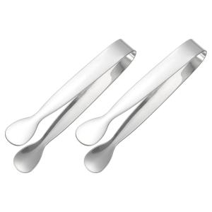 uxcell ミニサーブトング 2個セット 4.3インチ キッチン用ステンレス製トング 小さめトング アイス・砂糖用 シャルキュトリー・デザート・ティ