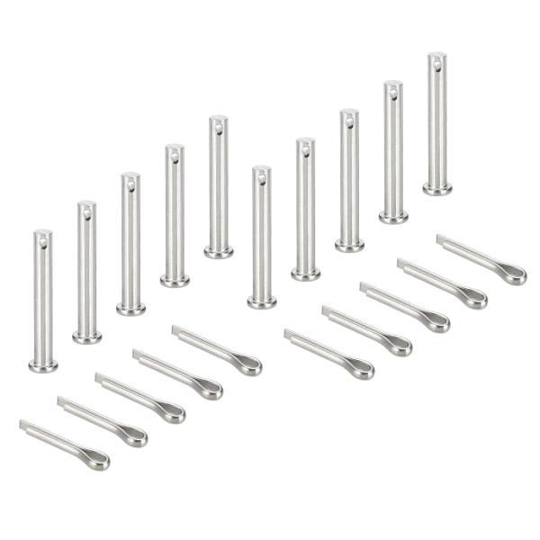 uxcell 10個M8x60mmクレビスピン 304ステンレス鋼シングルホール平ヘッドヒッチファス...