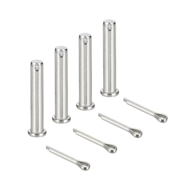 uxcell 4個M10x60mmクレビスピン 304ステンレス鋼シングルホール平ヘッドヒッチファス...