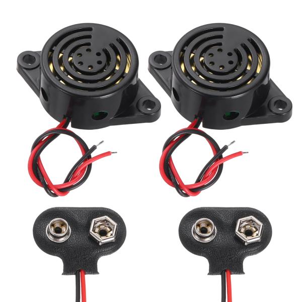 uxcell 2個 DC3-24V 100dB 3100Hz 電子圧電ブザー アラーム サウンダー ...