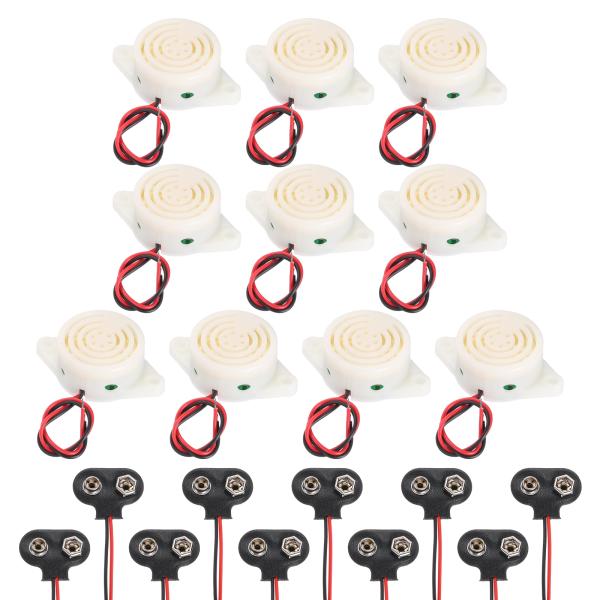 uxcell 10個 DC3-24V 100dB 3100Hz 電子圧電ブザー アラームサウンダー ...
