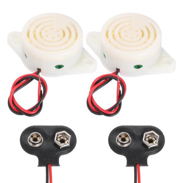 uxcell 2個セット DC3-24V 100dB 3100Hz 電子圧電ブザー アラーム サウン...