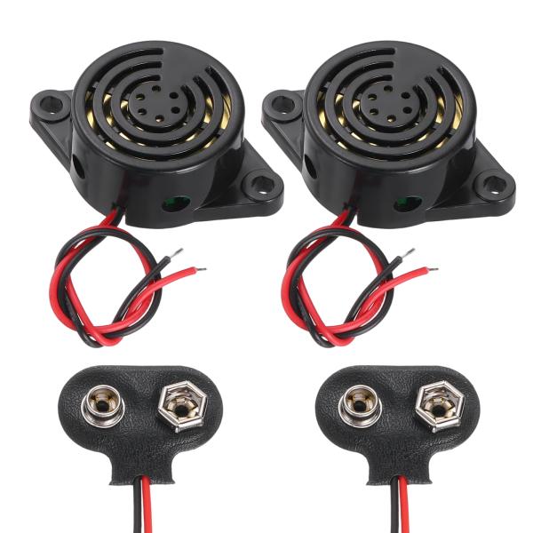 uxcell 2個 DC3-24V 90dB 3100Hz 電子圧電ブザー アラーム サウンダー ア...