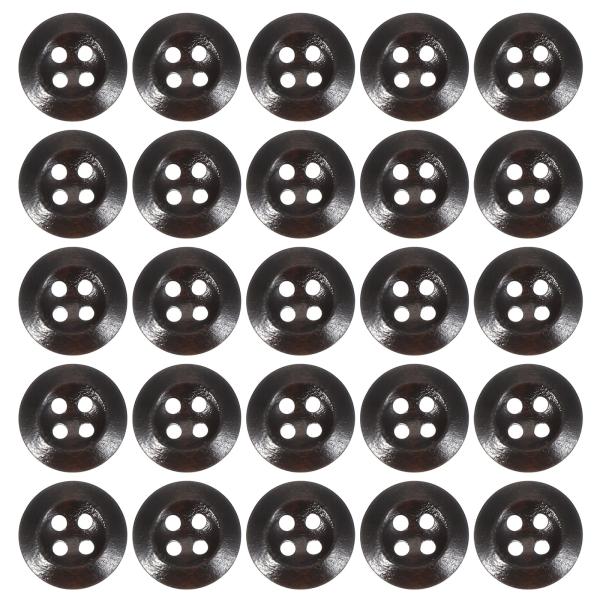 PATIKIL 木製 ボタン 3/5 インチ (15mm) 80 個 4 穴 丸型 手作り 装飾 ボ...