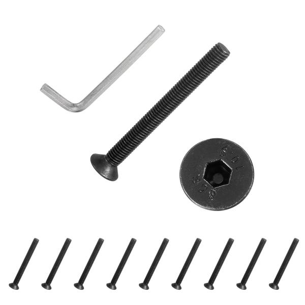 PATIKIL M8x80 mm 平頭ソケットキャップネジ 10個入り 炭素鋼 平頭皿ボルト 六角ソ...