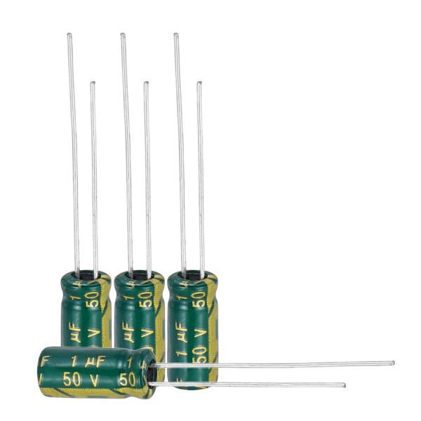 uxcell 50Pcs電解コンデンサー高周波1UF50Vアルミニウムラジアルリード5x11mm高リ...