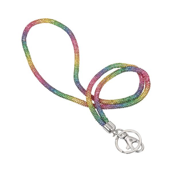 PATIKIL 女性用キーレーナード 8インチ かわいいラインストーンキーホルダー キーリング ネッ...