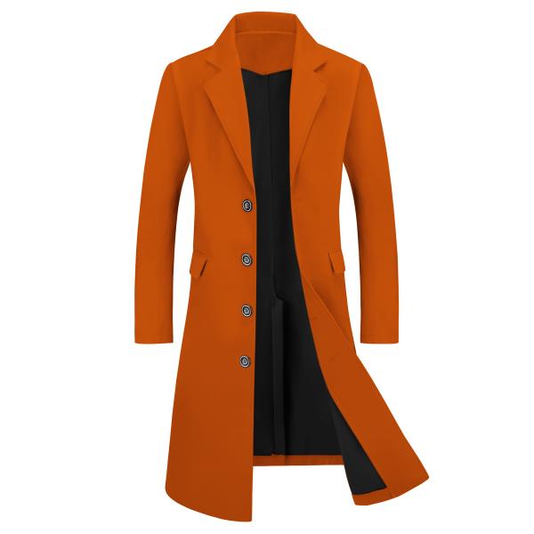 Lars Amadeus ロングトレンチコート ウィンター ピーコート シングルブレストジャケット ...