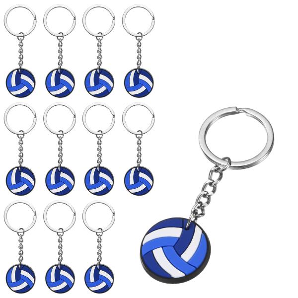 uxcell 12個入りバレーボールキーホルダーセット 金属リング付きバックパック装飾 チームプレゼ...