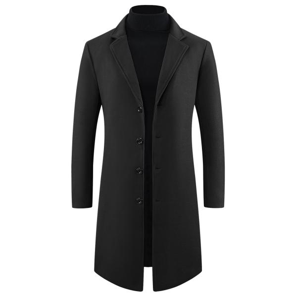 Lars Amadeus 男性用 冬用オーバーコート シングルブレスト ノッチラペル フォーマル ト...