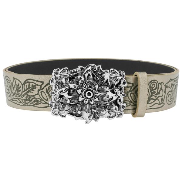 Elerevyo レディース レトロゴスベルト ラブハートエンボスパンクY2Kウエスタンカウボーイカ...